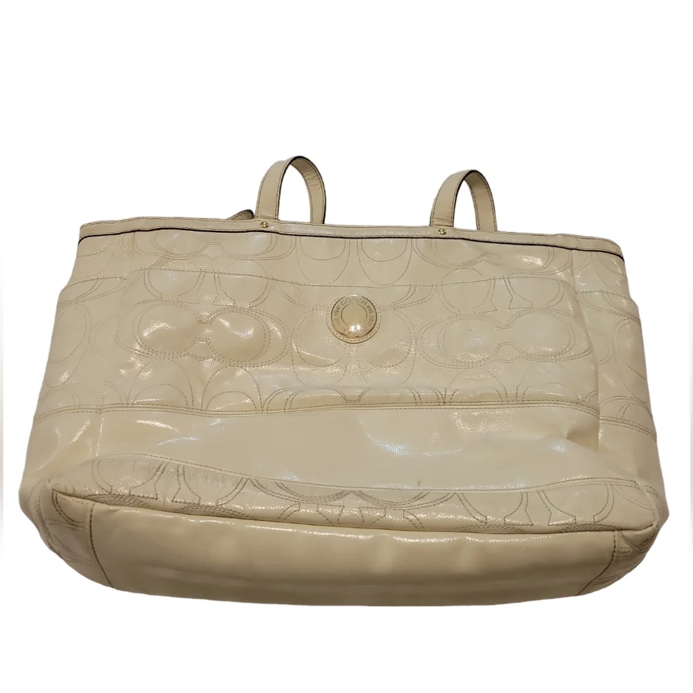 Coach Cream leather diaper bag